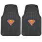 BDK Superman Rubber Car Floor Mats 2 PC Front Heavy Duty All Weather Protection - Trimmable To fit - WBMT-1672_AMHD, Black - size: Pack of 2