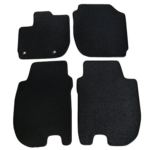 Floor Mat Compatible with 2015-2020 Honda Fit, Factory Fitment Floor Mats Carpet Front & Rear Black 4PC Nylon by IKON MOTORSPORTS, 2016 2017 2018 2019