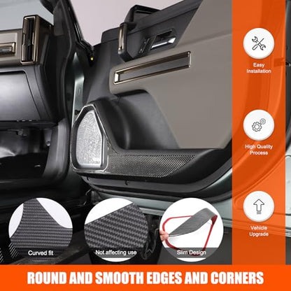 Car Door Panel Cover Anti-Kick Protective Pad for Hummer EV Accessories 2024 2025 2026 SUV Pickup Soft Carbon Fiber Protector Mat Dirty Collision Stickers Inner Decorative 2PCS (Front Door Black)