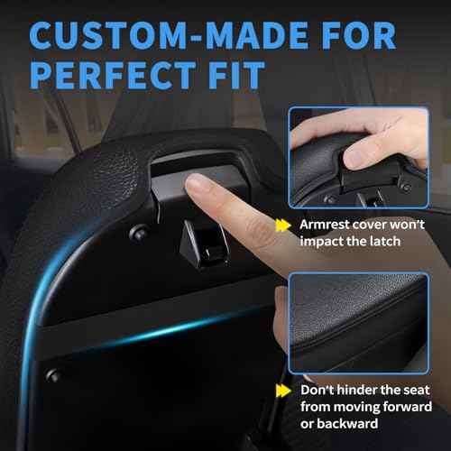 Car Center Console Armrest Cover Compatible with Toyota RAV4 2019-2025 Accessories, Premium Leather Arm Rest Box Lid Cover, Middle Console Cover (Black) - size: 2021-2024 Toyota RAV4
