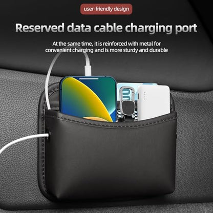 Universal Car Side Pocket Organizer for Car Seat, PU Leather Car Pocket Pouch, Door, Window, Console, Keys Cards Cell Phone Sunglasses Holder for Car, Multifunctional Car Organizer Accessories.