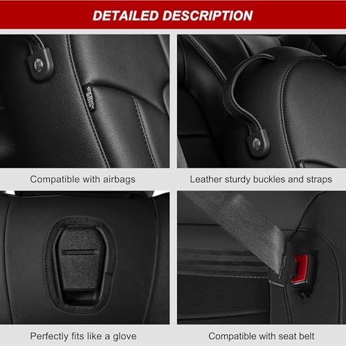 TTX LIGHTING Car Seat Covers for Ford Mustang 2015-2025 Seat Covers Waterproof Full Seat Covers Breathable Faux Leather Custom Fit Car Protector Cushion Ford Mustang Accessories - size: 18.Mustang 2015-2025 Only 2PCS Front
