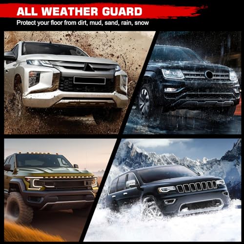 IKON MOTORSPORTS 3D TPE Floor Mats, Compatible with 2025-2026 Audi Q6 e-tron & SQ6 e-tron, All Weather Waterproof Non-Slip Floor Liners, Front & 2nd Row Full Set Car Interior Accessories, Black 3PCS