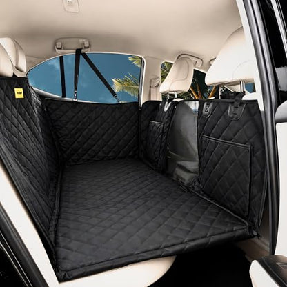 Dog Car Seat Cover for Back Seat with Hard Bottom, Waterproof Back Seat Extender, Upgraded Comfort Hammock, Anti-Scratch, Non-Slip, Easy to Clean, Supports up to 400lbs for Cars/SUVs/Small Truck