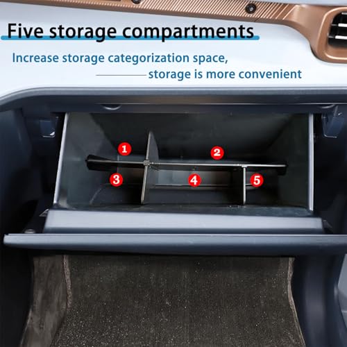 Glove Box Organizer Fit for Ford Maverick Accessories 2022 2023 2024 2025 2026 Upgrade Glove Compartment Insert Interior Storage Box Divider ABS Secondary Storage Tray Enhance Partition Space