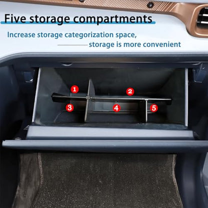 Glove Box Organizer Fit for Ford Maverick Accessories 2022 2023 2024 2025 2026 Upgrade Glove Compartment Insert Interior Storage Box Divider ABS Secondary Storage Tray Enhance Partition Space