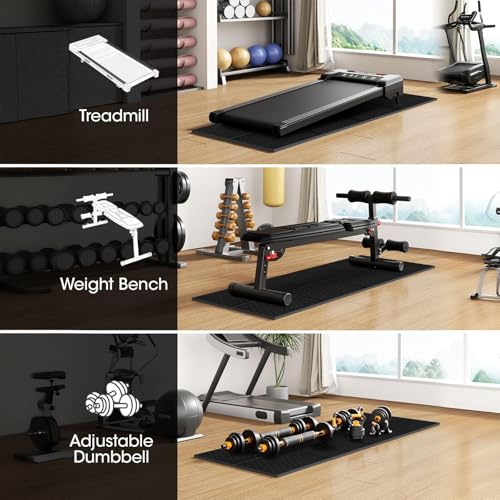 Stepwaver Walking Pad Mat for Carpet, Treamill Mat for Hardwood Floors, High Density, 1/4 Thickness, Folable, Floor Protection Mats for Bike, Elliptical, Treadmill - size: 55"L x 24"W x 0.2"Th