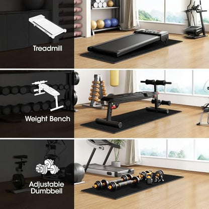 Stepwaver Walking Pad Mat for Carpet, Treamill Mat for Hardwood Floors, High Density, 1/4 Thickness, Folable, Floor Protection Mats for Bike, Elliptical, Treadmill - size: 55"L x 24"W x 0.2"Th