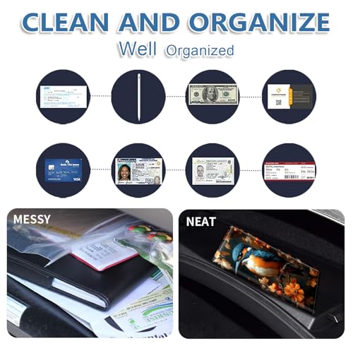 Car Registration and Insurance Holder for Women Men,Automobile License Document Card Holders Vehicle Glove Box Organizer Leather Accessories Driver Essential,Kingfisher Autumn Berries - color: Kingfisher Autumn Berries
