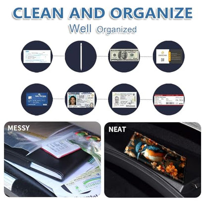 Car Registration and Insurance Holder for Women Men,Automobile License Document Card Holders Vehicle Glove Box Organizer Leather Accessories Driver Essential,Kingfisher Autumn Berries - color: Kingfisher Autumn Berries
