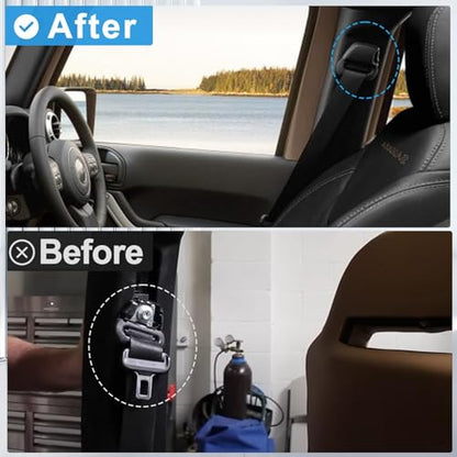 Front Seat Belt Turning Loop Cover Compatible with Jeep Wrangler JK 2011-2018 Replace#：5HF07DX9AE - size: 5HF07DX9AE