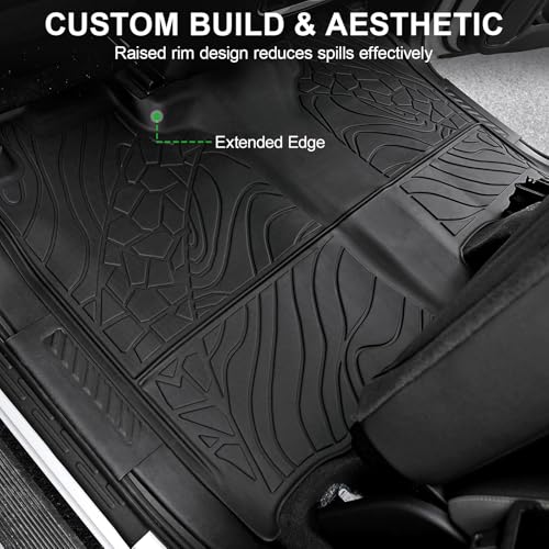 Floor Mats for 2019-2026 Chevy Silverado/GMC Sierra 1500 & 2020-2026 Silverado/Sierra 2500HD/3500HD, Crew Cab Bucket Seat Only (Without Rear Underseat Storage Box), TPE All Weather Durable Mats - size: 2019-2026 | For Chevy Silverado/GMC Sierra