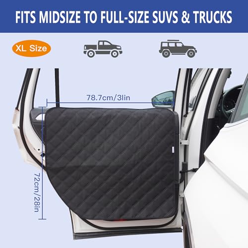 ALLANSING Large Tall Dog Car Door Protector 2-Pack, Protects Doors from Dog Scratches, 900D Heavy Duty Thick Fabric, Window Roll Compatible & No Tint Damage, Secure Fit for Large Cars/SUVs/Trucks - size: Extra Large