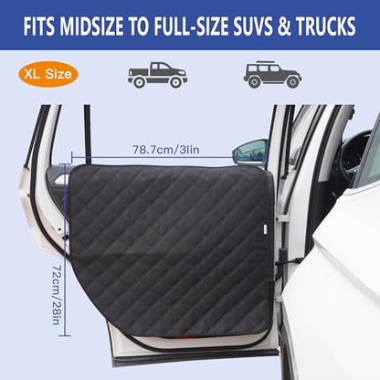 ALLANSING Large Tall Dog Car Door Protector 2-Pack, Protects Doors from Dog Scratches, 900D Heavy Duty Thick Fabric, Window Roll Compatible & No Tint Damage, Secure Fit for Large Cars/SUVs/Trucks - size: Extra Large