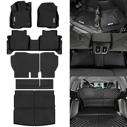 OEDRO Floor Mats Cargo Liner Set Fit for Honda CRV 2023 2024 2025 2026 All Models (Gasoline & Hybrid), Custom Fit All Weather Floor Liners & Trunk Mat TPE Rubber Liners CRV Accessories - style: 2023-2026 | 1st & 2nd Row & Cargo & Backrest Mats|