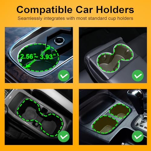 Cup Holder Expander (Adjustable Holder & Base, Auto-Fit Hold, One Button Open), Car Cup Holder Expander for Yeti, Hydro Flask, Nalgene, Owala, Bottles in 2.6"- 4.8" (Light Black, 2 Pack) - color: Light Black, size: 2 Pack