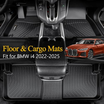 Wailtnb-All Weather Floor Mats for BMW i4 2022-2025 2026 Liners for 2022 2023 2024 2025 eDrive35 | eDrive40 | xDrive40 | M50 Custom Fit BMW i4 2022-2025 Waterproof Durable Easy to Clean Accessories - style: 27|For BMW I4 | 2022-2026 | Set