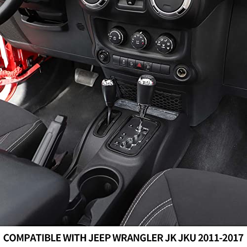 RT-TCZ for Jeep JK Gear Shift Panel Trim Cover Black for Jeep Wrangler JK JKU 2011-2017 Black Interior Accessories 2pcs