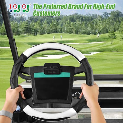 10L0L Golf Cart Steering Wheel Cover for Yamaha, Club Car DS & Precedent 1981-up, 14 Inch Black White - color: Black white