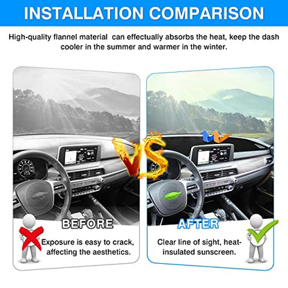 Autorder Dashboard Cover Mat for 2020 2021 2022 Kia Telluride Accessories Dash Cover Flannel Dash Mat Sunshade Glare UV Rays Protector - size: 2020-2022 Kia Telluride