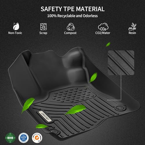 OEDRO Floor Mats Fit for Honda Accord Sedan 2017-2013, TPE All Weather Accord Floor Liners Includes 1st and 2nd Row Liners Set, Black - style: 2013-2017 Honda Accord