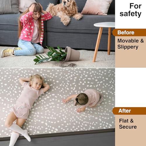 Flexible Carpet Edge Trim – Self-Adhesive Waterproof Cuttable Safety Edging for Thick Rugs &Mats, Peel & Stick Floor Transition Strip, for High-Traffic Areas (Fits Thin Carpets Up to 8mm,Black-10Ft)