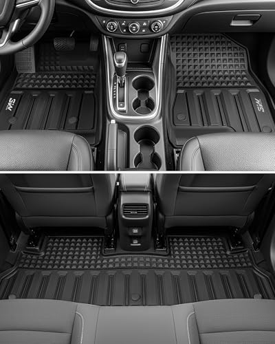 3W Floor Mats for Chevrolet Trax & Buick Envista 2024 2025 2026, TPE All Weather Custom for Trax 1st and 2nd Row, Car Liners Accessories, Black - size: Chevy Trax 2024-2026 Floor Mats