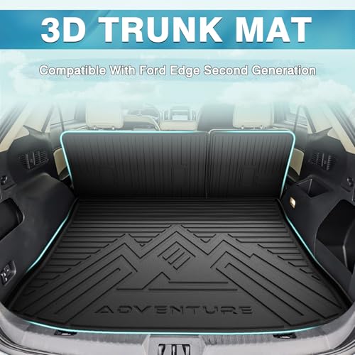 Mixsuper Cargo Liner for Ford Edge 2015-2025, Trunk Mat Backrest Mat for Ford Edge Accessories Cargo Mat Rear Trunk Liner Black - size: 15-25 |Edge| Cargo & Backrest Mat