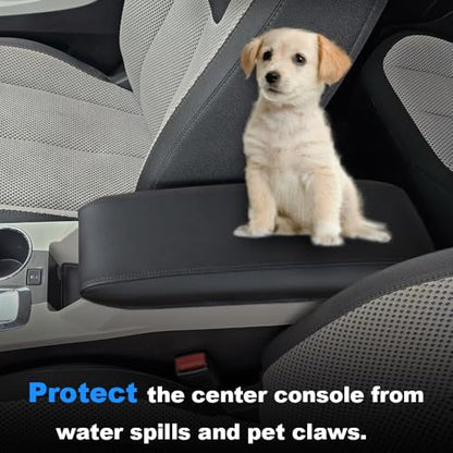 DEYTOP Center Console Cover for Chevy Equinox 2010-2017 Accessories Armrest Cover for GMC Terrain 2010-2017 Accessories Armrest Pad (Black with Black Stitches)