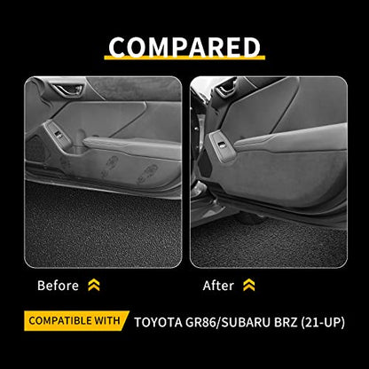 Car Door Anti Kick Pad for Toyota GR86 Subaru BRZ 2021 2022 2023 2024 2025 Italian Suede Protective Stickers Interior Decals Accessories Self-Adhesive Side Edge Protection Mats Cover