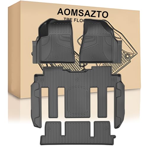 AOMSAZTO Floor Mats Fit for 2008-2017 Buick Enclave (Only for 2nd Row Bucket Seats Models) Custom Fit All Weather TPE Floor Liners Accessories for Buick Enclave, Black - style: (2) 2008-2017 Enclave | Floor Mats