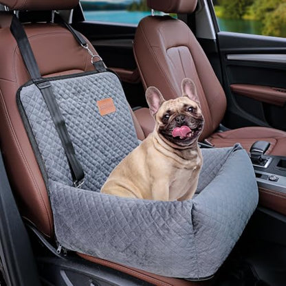 Dog Car Seat Pet Booster Seat Pet Travel Safety Car Seat,The Dog seat Made of Materials is Safe and Comfortable, and can be Disassembled for Easy Cleaning (Gray) - color: Gray