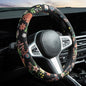 Black Cat Flower Steering Wheel Cover Auto Jacquard Steering Wheel Protector, Anti-Slip, Breathable, Absorbing Sweat, Universal Cat Car Accessories 14.5–15 inch,Fit for Most Car, Trucks, SUV - style: Black Cat Flower JQ