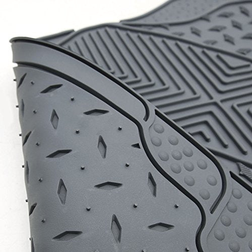 FH Group Climaproof Trimmable Non-Slip Vinyl Car Floor Mats - Heavy-Duty Rubber, Universal Fit, Rear Set, Gray - color: Gray, size: Rear Set