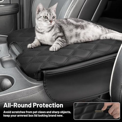 Autorder Center Console Cover for 2013-2018 Ram 1500&2013-2024 Dodge Ram 2500/3500/1500 Classic Model Accessories Armrest Cover Storage Bag Anti-Scratch Middle Console Pad Leather(Jump Seat Only) - size: 2013-2018 Dodge Ram 1500