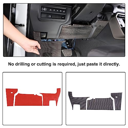 Aunginsy Car Driver's Lower Knee Pad Panel Trim Sticker Compatible with Toyota Tundra/Sequoia 2022 2023 2024 Pickup Truck Real Carbon Fiber Decorative Sticker Protection Cover Interior Accessories - size: Driver's Lower Knee Pad Panel Sticker