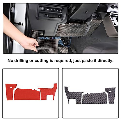 Aunginsy Car Driver's Lower Knee Pad Panel Trim Sticker Compatible with Toyota Tundra/Sequoia 2022 2023 2024 Pickup Truck Real Carbon Fiber Decorative Sticker Protection Cover Interior Accessories - size: Driver's Lower Knee Pad Panel Sticker