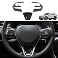 Toyota RAV4 ABS Carbon Fiber Grain Steering Wheel Button Sequins Cover Trim Compatible with Toyota RAV4 2023 2022 2021 2020 2019 Interior Protective Accessories（3pcs） - color: Steering Wheel Button Cover