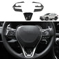 Toyota RAV4 ABS Carbon Fiber Grain Steering Wheel Button Sequins Cover Trim Compatible with Toyota RAV4 2023 2022 2021 2020 2019 Interior Protective Accessories（3pcs） - color: Steering Wheel Button Cover