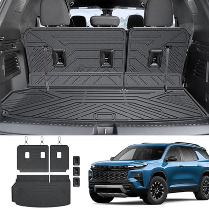 Cargo Mat Backrest Mats for 2024-2026 Chevy Traverse & 2024-2026 GMC Acadia & 2025 2026 Buick Enclave, Fit Both 7 & 8 Seats, All Weather TPE Cargo Liner Trunk Mat Car Accessories