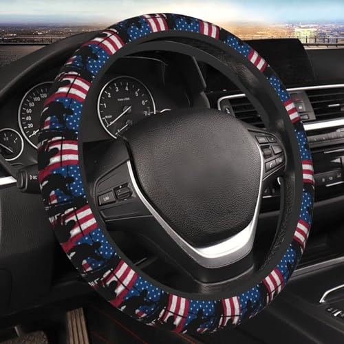 Lineman American Flag Universal Steering Wheel Covers, Cute Car Accessories for Women Girls Car Truck - color: Lineman American Flag