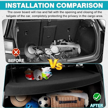 Powerty Cargo Cover for 2015-2019 VW Golf MK7 GTI Trunk Cover Trunk Shielding Shade Cargo Luggage Cover for Volkswagen Golf MK7 GTI Accessories(Can Withstand The Load) - size: 2015-2019 | VW Golf MK7 Gti