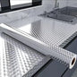 Peel and Stick Wallpaper, Waterproof Contact Paper for Kitchen Countertops Cabinets, Self-Adhesive Removable Aluminum Foil Sticker, Oil Proof Heat Resistant, Easy Clean (24"x197", Silver Chequer) - color: Silver Chequer, size: 24"W x 197"L