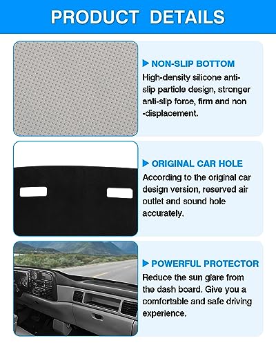 Autorder Dashboard Cover Mat for 1994-1997 Dodge Ram 1500 2500 3500 Accessories Dash Cover Flannel Dash Mat Sunshade Glare UV Rays Protector - size: 1994-1997 Dodge Ram