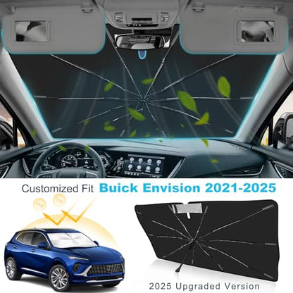Windshield Sun Shade Umbrella Custom Fit Buick Envision 2021-2025 Foldable UV Protection Car Cover, Emergency Rain Shield & Dashboard Protector - Durable Auto Accessory - size: For Buick Envision 2021+