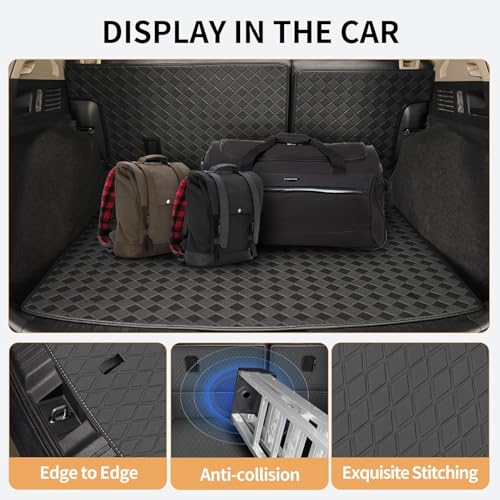 Cargo Liner & Backrest Mat Fit for 2020-2026 Lincoln Corsair - Leather Trunk Mat Back Seat Cover Protector - All Weather Protection PU Leather Cargo Mats and Backrest Mat Corsair Accessories