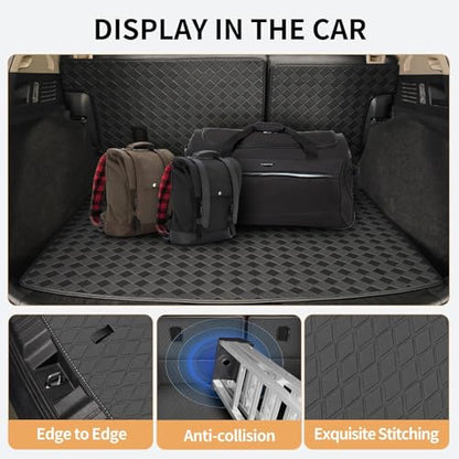 Cargo Liner & Backrest Mat Fit for 2020-2026 Lincoln Corsair - Leather Trunk Mat Back Seat Cover Protector - All Weather Protection PU Leather Cargo Mats and Backrest Mat Corsair Accessories