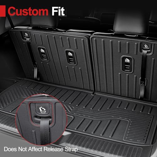 Cargo Mat for Honda Pilot 2023-2025 2026, All Weather TPE Cargo Liner with Backrest Mat Interior Protection for Honda Pilot TrailSport Touring Elite EXL Black Edition Accessories - size: for 2023-2026 Honda Pilot Cargo Mats