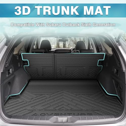 Mixsuper Cargo Liner for Subaru Outback 2020-2025, Cargo Mat Backrest Mat for Outback, All Weather Trunk Mat Backrest Mat TPE Back Seat Cover Protector for Outback Accessories - size: 20-25 |Outback| Cargo & Backrest Mat