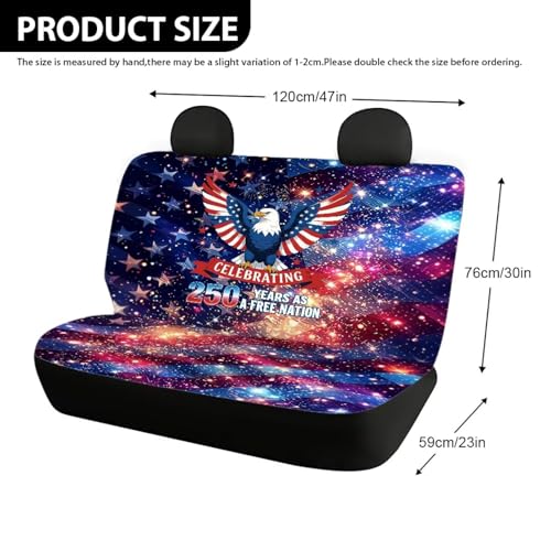 AFPANQZ Car Seat Covers 2 Pcs Back Seat Cushion Split Bench Covers, American Eagle Galaxy Print Universal Rear Seat Protector for SUV Trucks Sedan - color: American Eagle Galaxy